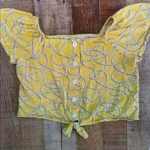 Yellow Kids Blouse with Button Detail
